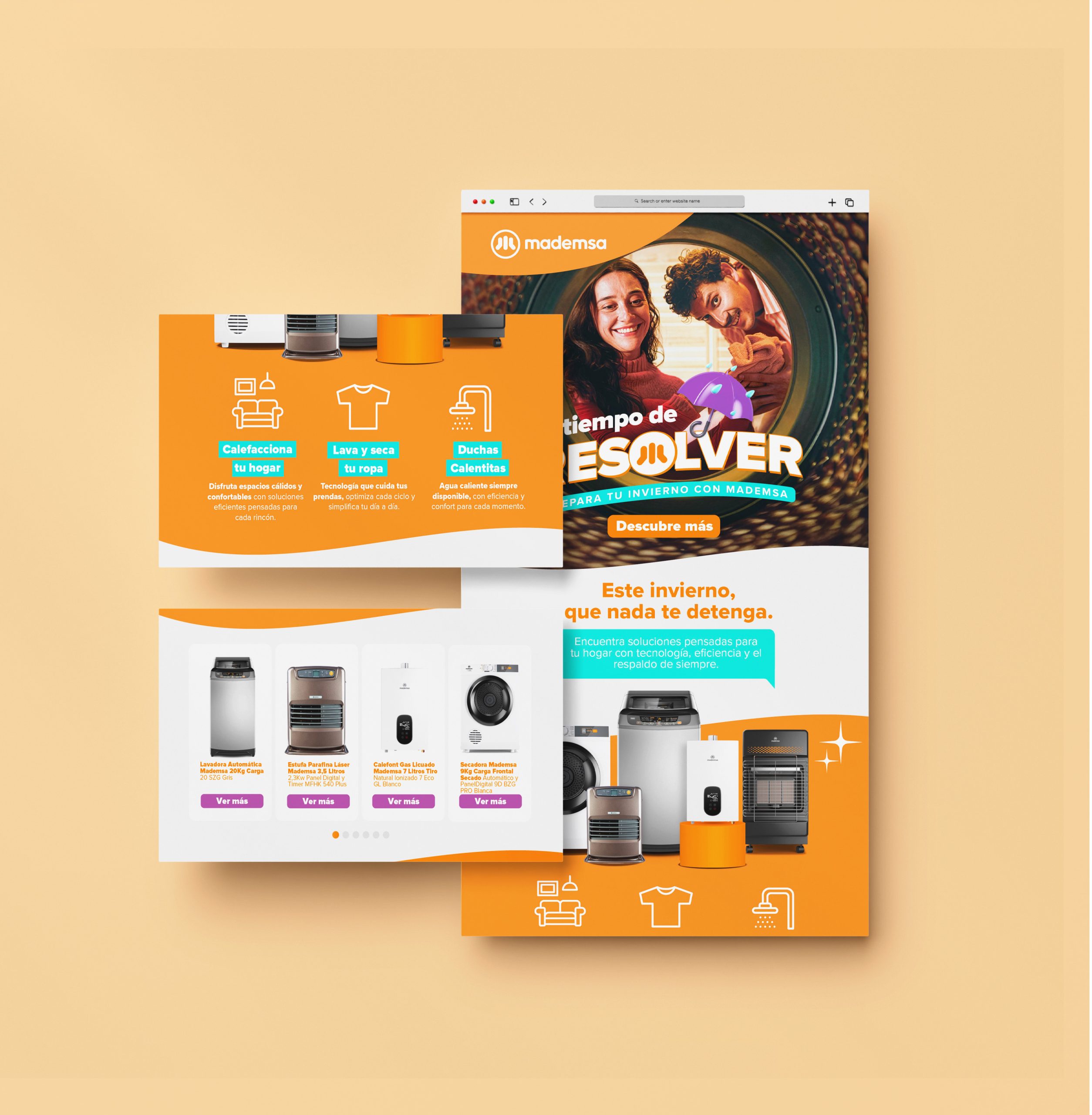Sitio web de campaña y portafolio de electrodomésticos Mademsa